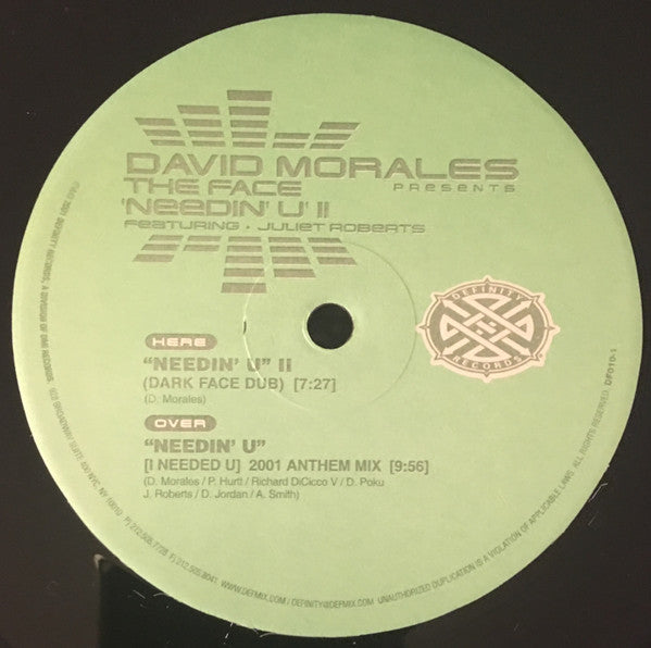 David Morales Presents The Face (3) Featuring Juliet Roberts : Needin' U II (2x12", Maxi)