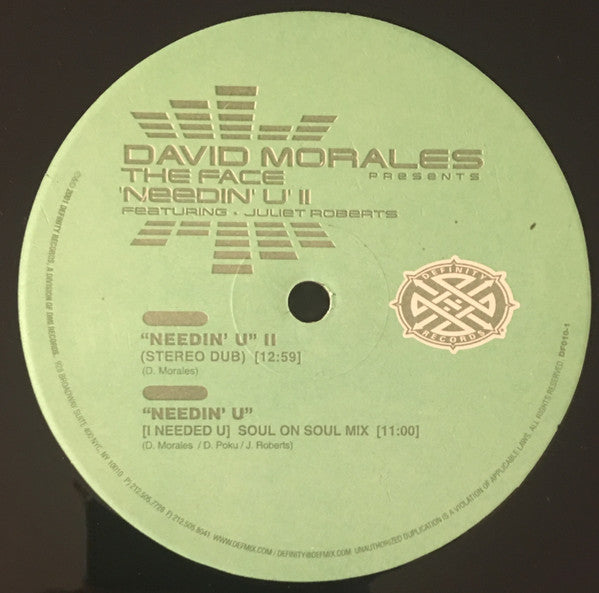 David Morales Presents The Face (3) Featuring Juliet Roberts : Needin' U II (2x12", Maxi)