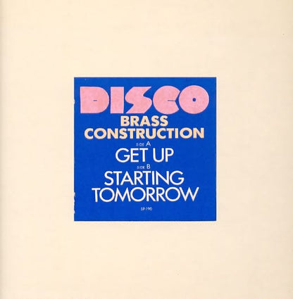 Brass Construction : Get Up / Starting Tomorrow (12", Promo)