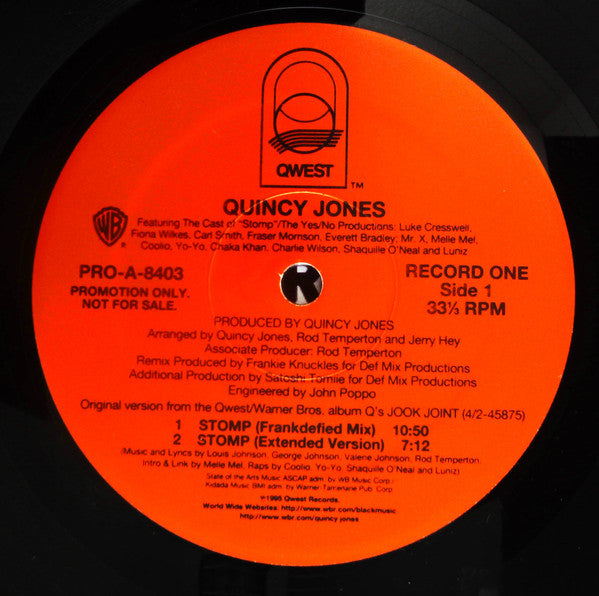Quincy Jones : Stomp (2x12", Promo, Red)