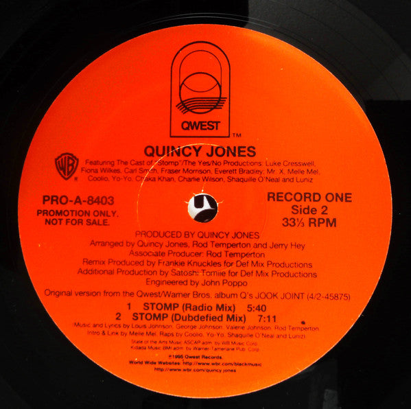 Quincy Jones : Stomp (2x12", Promo, Red)