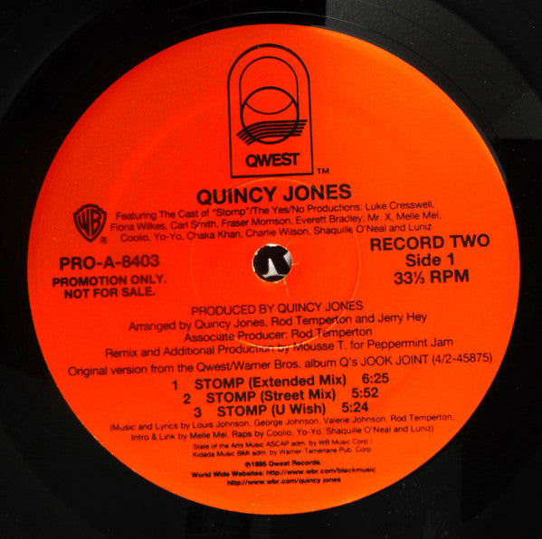 Quincy Jones : Stomp (2x12", Promo, Red)