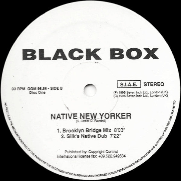 Black Box : Native New Yorker (Dance Mixes) (2x12", Maxi, Ltd, Promo)