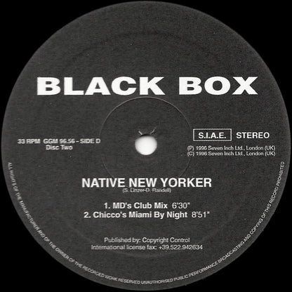 Black Box : Native New Yorker (Dance Mixes) (2x12", Maxi, Ltd, Promo)