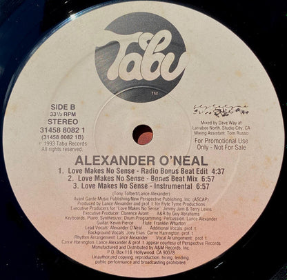 Alexander O'Neal : Love Makes No Sense (12", Promo)