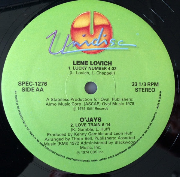 Peter Brown (2) / Lene Lovich / The O'Jays : They Only Come Out At Night / Lucky Number / Love Train (12", Gre)