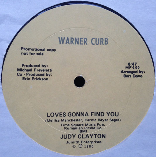 Judy Clayton : Love's Gonna Find You (12", Promo)