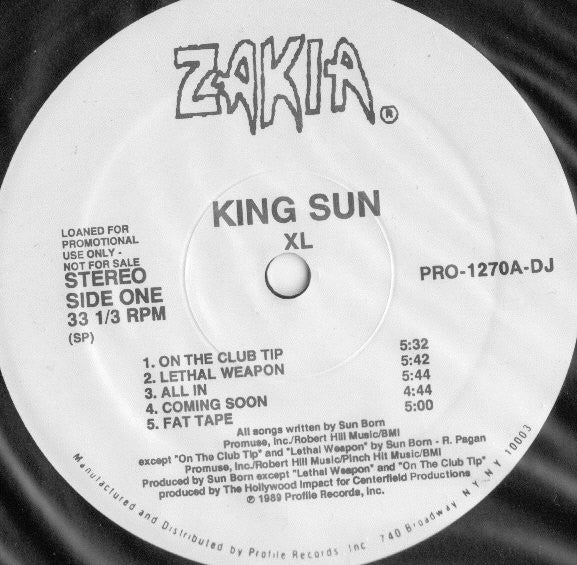 King Sun : XL (LP, Album, Promo)