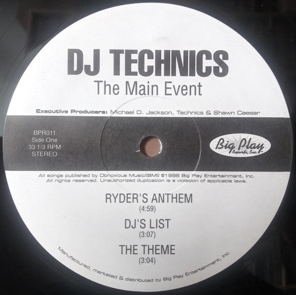 DJ Technics : The Main Event (12")