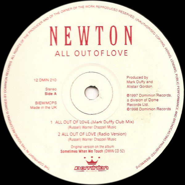 Newton (2) : All Out Of Love (12")