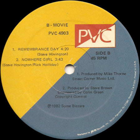 B-Movie : Nowhere Girl (12", Single, Hub)