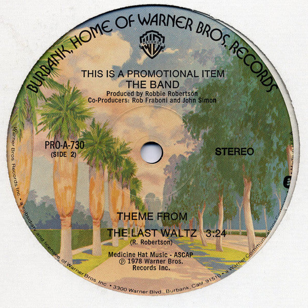 The Band : Out Of The Blue / Theme From The Last Waltz (12", Promo)