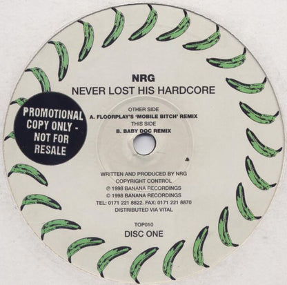 N.R.G. : Never Lost His Hardcore '98 (Disc One) (12")