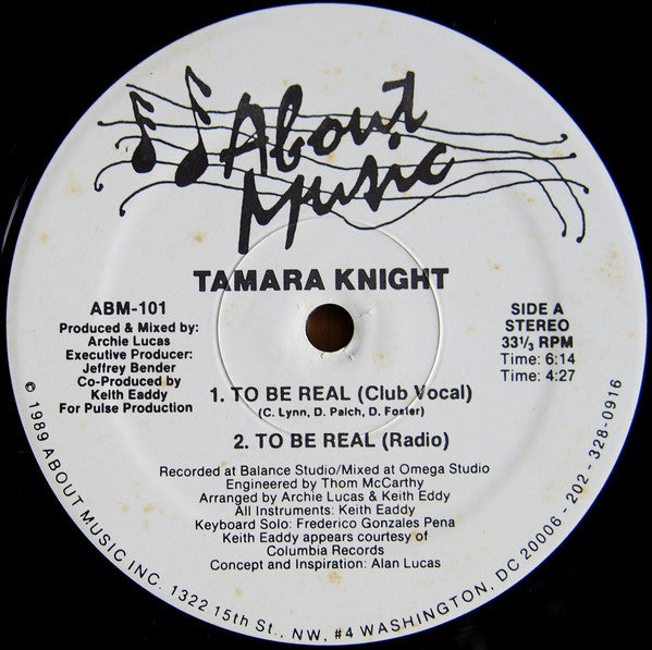 Tamara Knight : To Be Real (12")