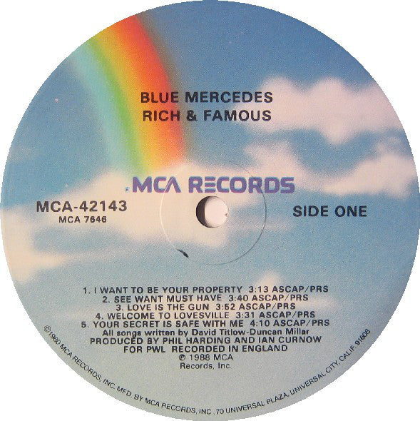 Blue Mercedes : Rich And Famous (LP, Album)