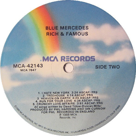 Blue Mercedes : Rich And Famous (LP, Album)