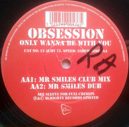 Obsession : Only Wanna Be With You (12")