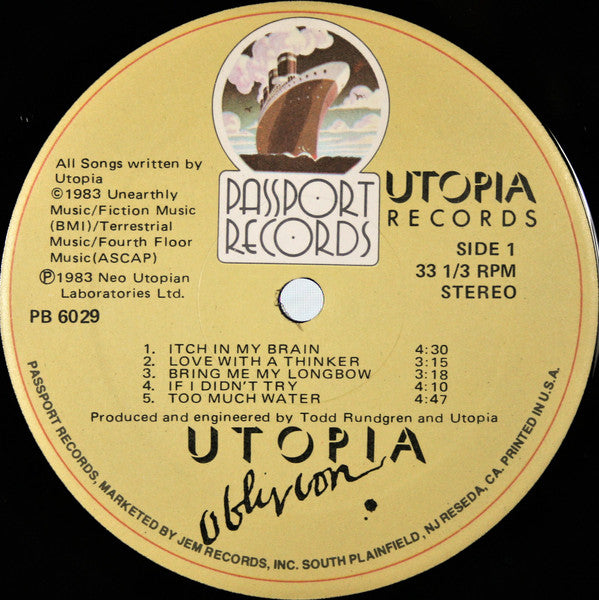 Utopia (5) : Oblivion (LP, Album)