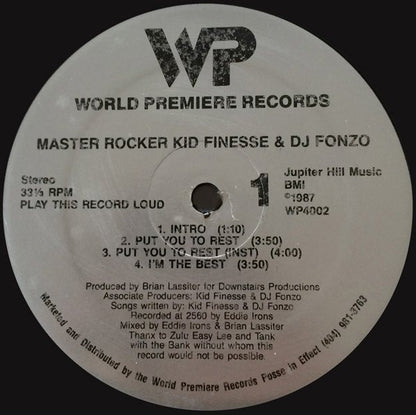 Master Rocker Kid Finesse & DJ Fonzo : Put You To Rest (12", EP)