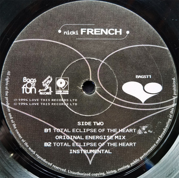 Nicki French : Total Eclipse Of The Heart (12")