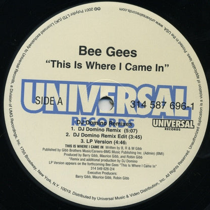Bee Gees : This Is Where I Came In (DJ Domino Remixes) (12", Single)