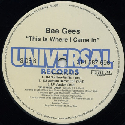 Bee Gees : This Is Where I Came In (DJ Domino Remixes) (12", Single)
