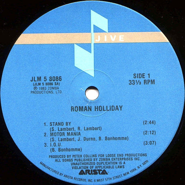 Roman Holliday : Roman Holliday (LP, MiniAlbum)