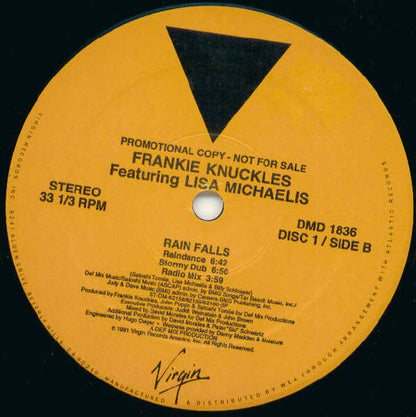 Frankie Knuckles Featuring Lisa Michaelis : Rain Falls (2x12", Promo)