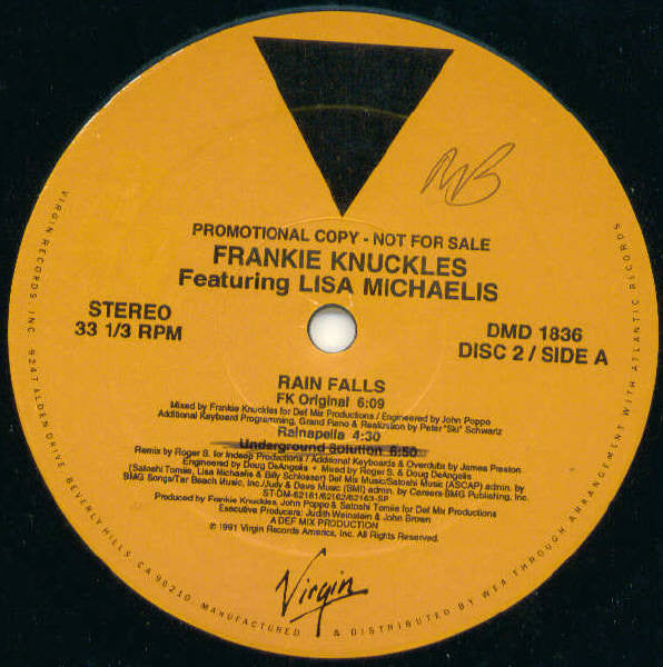 Frankie Knuckles Featuring Lisa Michaelis : Rain Falls (2x12", Promo)