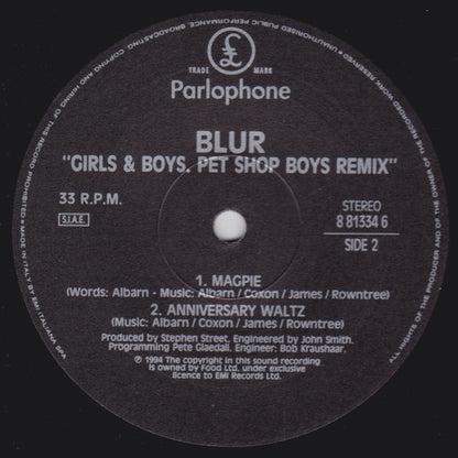 Blur : Girls & Boys (Pet Shop Boys Remix) (12", Single)