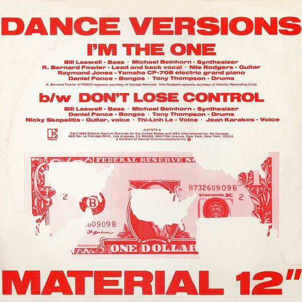 Material : I'm The One / Don't Lose Control (12", Promo)