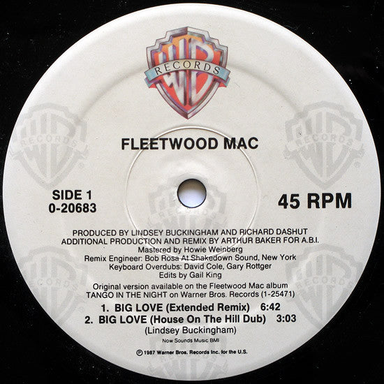 Fleetwood Mac : Big Love (12", Maxi, M/Print)