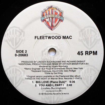Fleetwood Mac : Big Love (12", Maxi, M/Print)