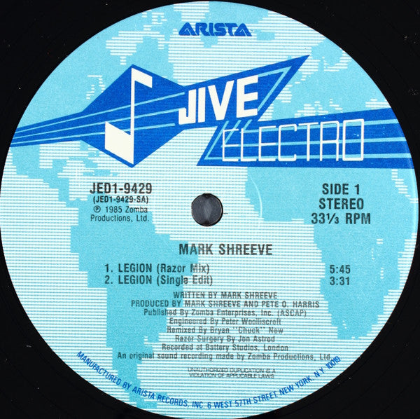 Mark Shreeve : Legion (12")
