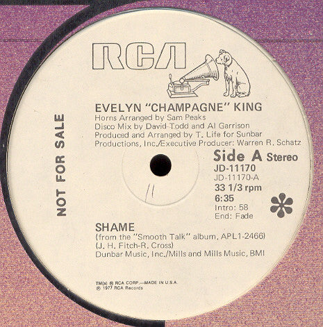 Evelyn "Champagne" King* : Shame / Dancin', Dancin', Dancin' (12", Promo)