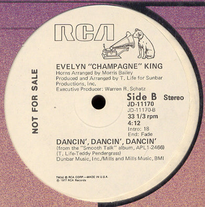 Evelyn "Champagne" King* : Shame / Dancin', Dancin', Dancin' (12", Promo)