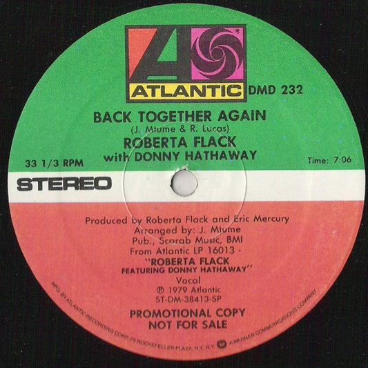 Roberta Flack With Donny Hathaway : Back Together Again (12", Promo, SP)