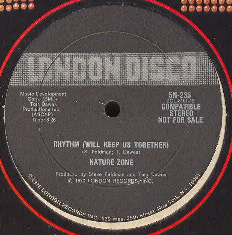 Nature Zone : Porcupine / Rhythm (Will Keep Us Together) (12", Promo)