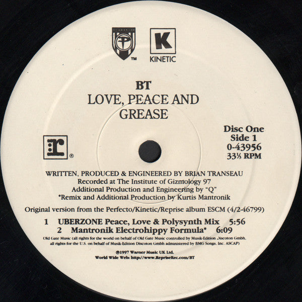 BT : Love, Peace And Grease (2x12", Bla)