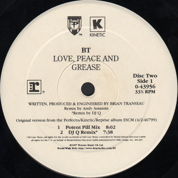 BT : Love, Peace And Grease (2x12", Bla)