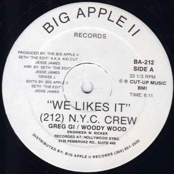 (212) N.Y.C. Crew : We Likes It (12")