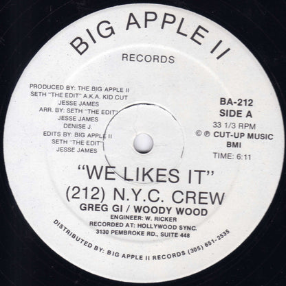 (212) N.Y.C. Crew : We Likes It (12")