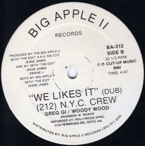 (212) N.Y.C. Crew : We Likes It (12")