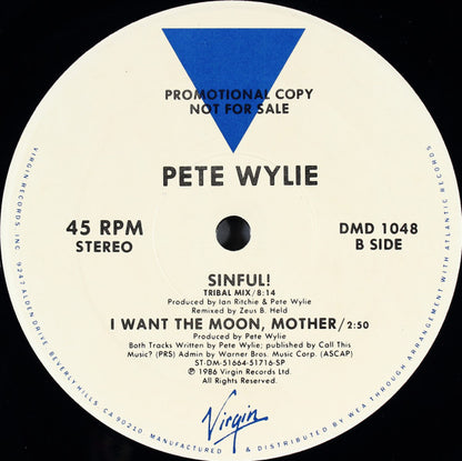 Pete Wylie : Sinful! (12", Promo)