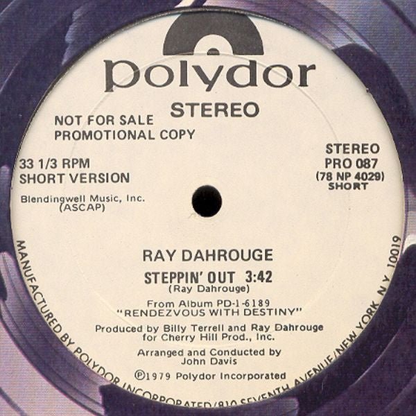Ray Dahrouge : Steppin' Out (12", Promo)