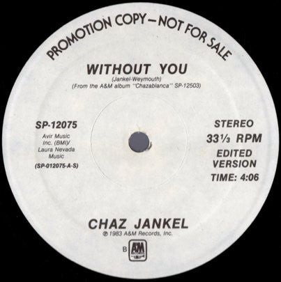 Chas Jankel : Without You (12", Promo)