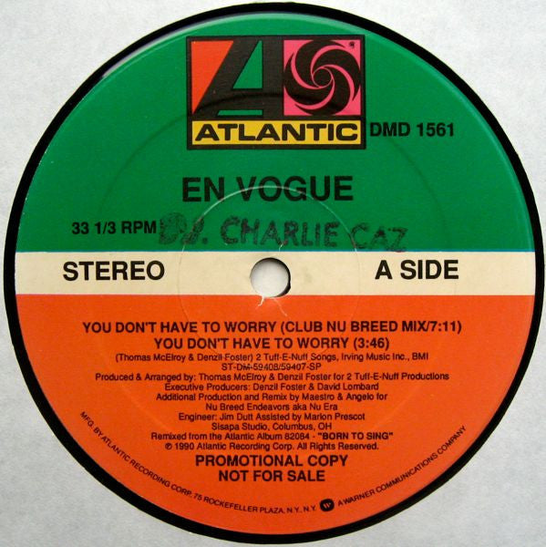 En Vogue : You Don't Have To Worry (12", Promo)