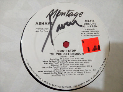 Ashaye : Don't Stop 'Til You Get Enough (12", Promo)