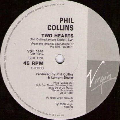 Phil Collins : Two Hearts (12", Single)