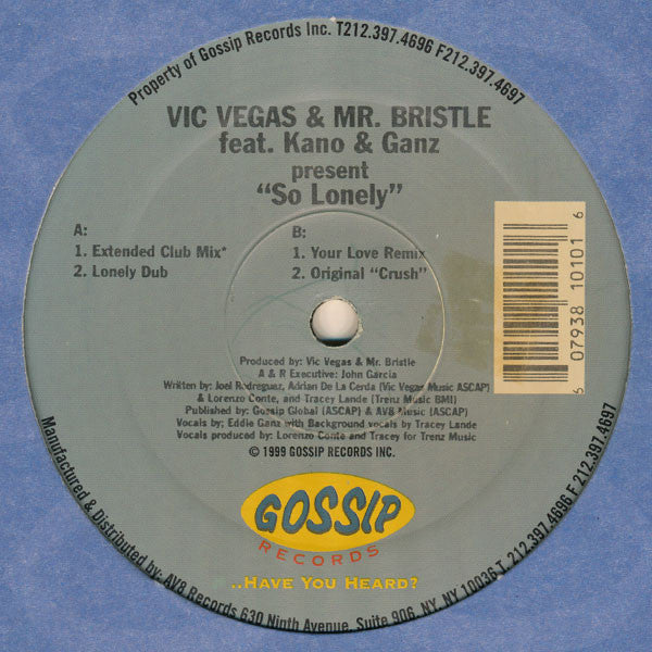 Vic Vegas & Mr. Bristle : So Lonely (12")